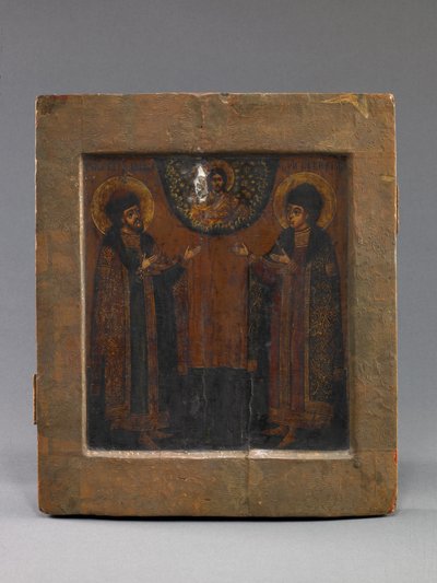 S:t Boris och Gleb, tidigt 1700-tal (tempera  papper på trä) av School Russian