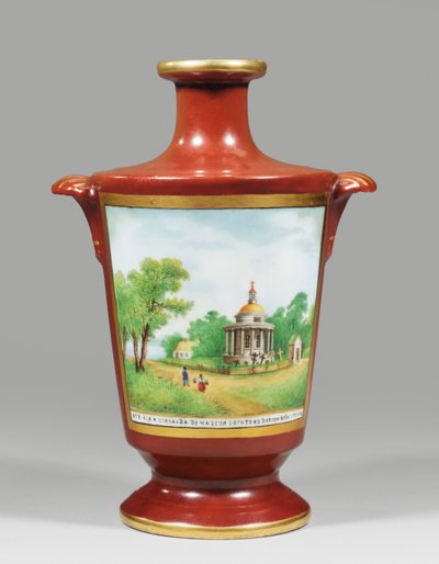 Vas föreställande en Zaporozhiansk kosack, ca 1825 (porslin) av School Russian