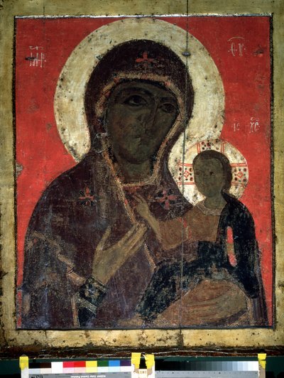 ""Jungfru Hodegetria (Hodigitria)"" Rysk ikon. Målning på trä från 1200-talet. Statens Tretjakovgalleri, Moskva av School Russian