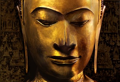 Huvudet av en Buddha-bild av School Siamese