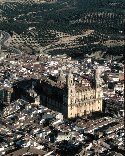 Flygfoto över Jaen-katedralen (foto) av School Spanish