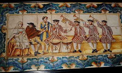 Azulejos plattor med trumpetare och trummis (keramik) av School Spanish