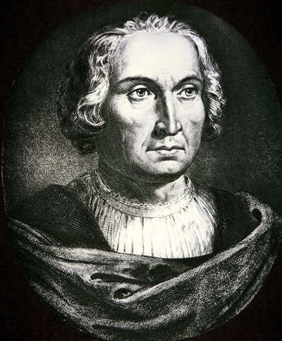 Christopher Columbus (litho) av School Spanish
