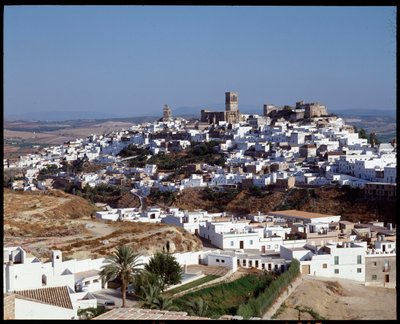 Panoramautsikt över staden Arcos de la Frontera, Andalusien, Spanien av School Spanish