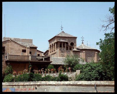 Utsikt över målaren Dominikos Theotokopoulos dit El Grecos hus av School Spanish