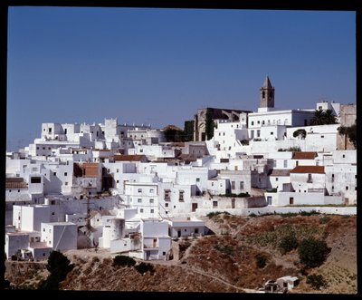 Utsikt över Vejer de la Frontera, Andalusien Spanien av School Spanish