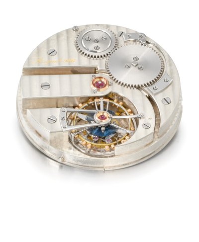 Openface nyckellös en minuts tourbillon klocka, Breguet nr. 986 (glas & metall) (se även 1127360) av Swiss School