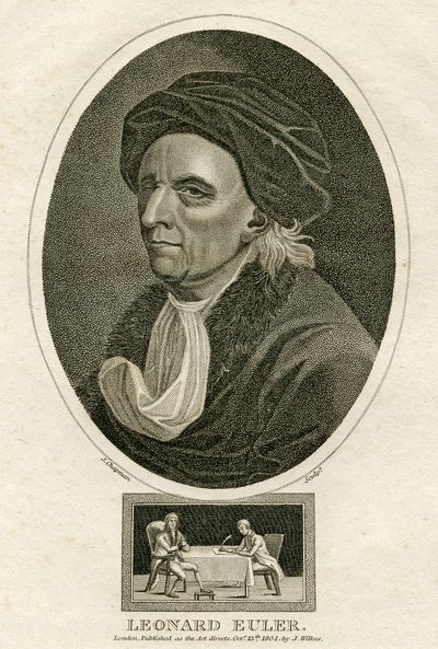 Porträtt av Leonard Euler (gravyr) av Swiss School