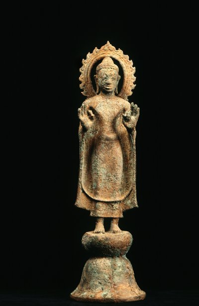 Buddha, Dvaravati-perioden (brons) av School Thai