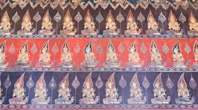Väggmålningar i Buddhaisawan-kapellet, Wang Na-palatset (målning) av School Thai
