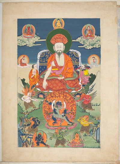 Lägg till. Eller. 3056  En av 12 teckningar som föreställer tibetanska gudar av en tibetansk konstnär, troligen i Lhasa, ca 1800    (gouache på papper) av School Tibetan