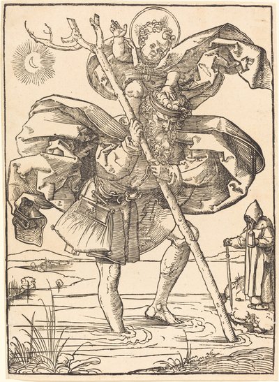 Sankt Christopher av School of Albrecht Dürer