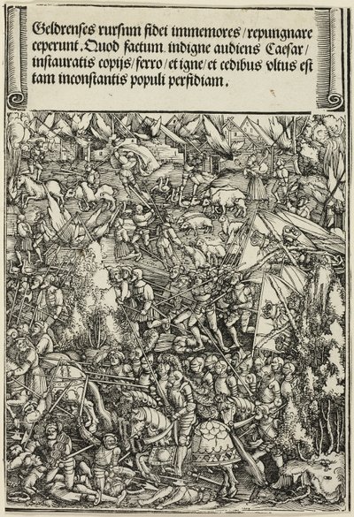 Andra kriget i Gueldres, från Maximilian I:s triumfbåge av School of Albrecht Dürer