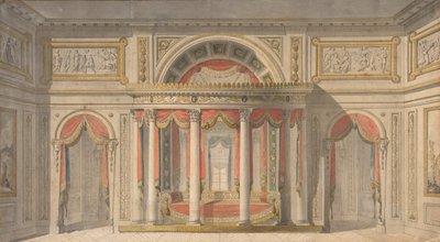 Design för ett sovrum, 1785-1838. av School of Charles Percier