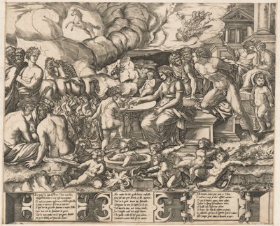 Allegori om kärlek av School of Marcantonio Raimondi, after Baccio Bandinelli