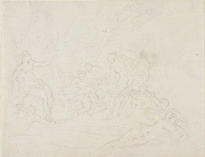 Diana och Callisto av School of Nicolas Poussin