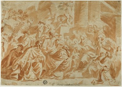 Tillbedjan av Magi av School of Peter Paul Rubens