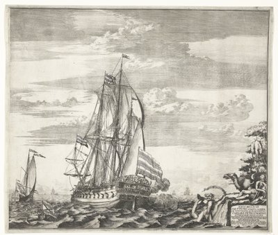 Flaggskeppet Goto Predestinatsia The Providence of God byggd av Peter den store i Voronezh, 1700, 170 av Schoonebeek