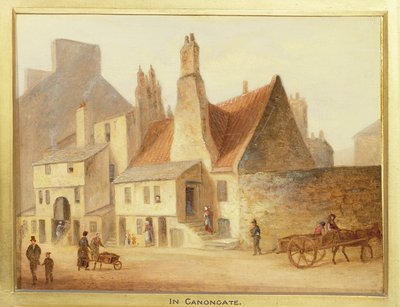 Canongate, detalj från Edinburgh: Nine Views of the Old Town av Scottish School