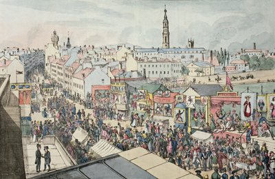 Teckning av Glasgow Fair, från The Glasgow Looking Glass, 1825 av Scottish School