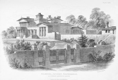 Exteriörvy av Holmwood, Glasgow (gravyr) av Scottish School