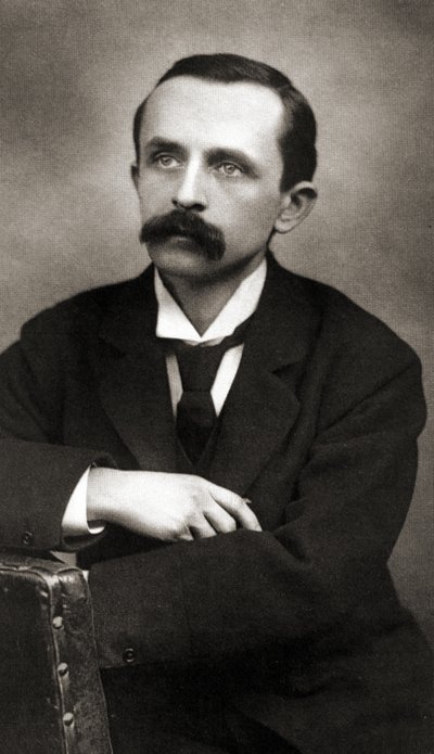 Porträtt av J.M.Barrie, c1890 (Sepia Photo) av Scottish School