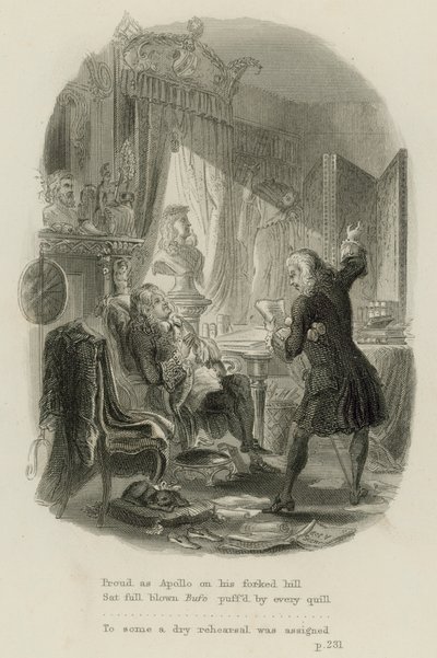 Scen från epistel till Dr Arbuthnot, av Alexander Pope (gravyr) av Scottish School