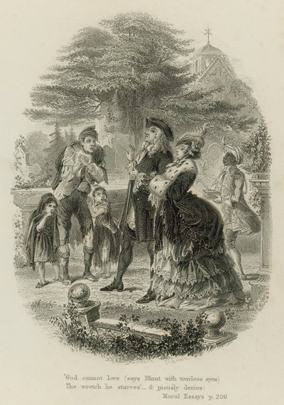 Scen från Moral Essays, av Alexander Pope (gravyr) av Scottish School