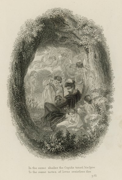 Scen från Windsor Forest, av Alexander Pope (gravyr) av Scottish School