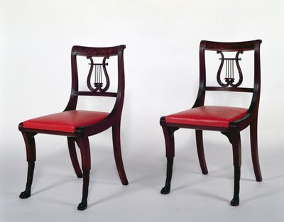 Sidostolar från Duncan Phyfe Workshop, 1810-20 (mahogny) av Scottish School