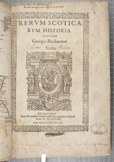 Titelsidan för Historia Scoticarum av George Buchanan av Scottish School