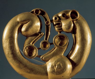 Art Scythian (Scythian civilisation): guldplåt som representerar en panter. Sibirien, 600-talet f.Kr. Eremitagemuseet i St. Petersburg. av Scythian Scythian