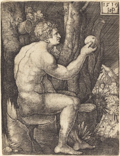 Adam Sittande av Sebald Beham