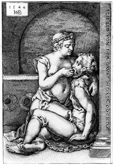 "Cimon och Pero", 1544 1849. av Sebald Beham