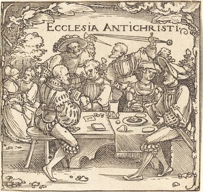 Antikrists kyrka av Sebald Beham