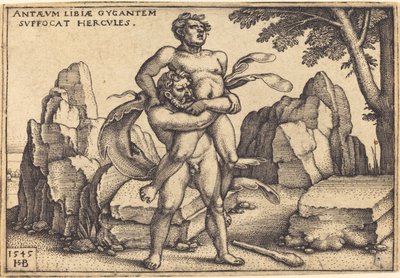 Herkules dödar Anthaeus av Sebald Beham