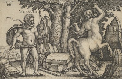 Hercules Killing Nessus, från The Labors of Hercules, 1542. av Sebald Beham