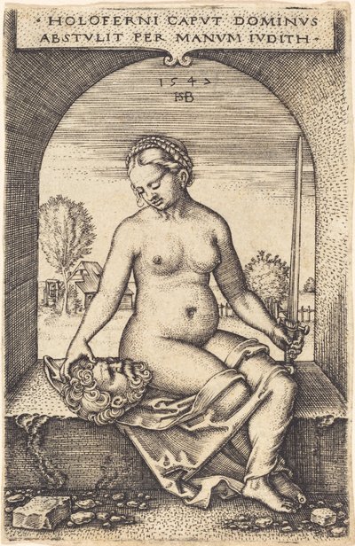 Judith sitter i ett fönster av Sebald Beham