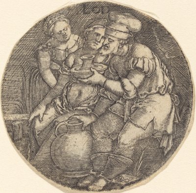 Lot och hans döttrar av Sebald Beham