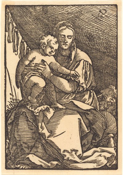 Madonna och barn under en baldakin av Sebald Beham