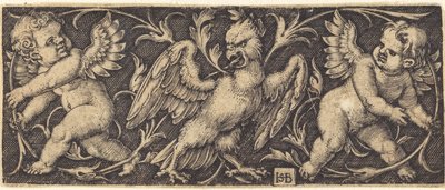 Prydnad med Eagle och Two Genii av Sebald Beham