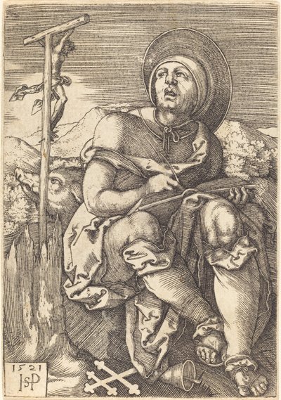 Sankt Antonius Eremit av Sebald Beham