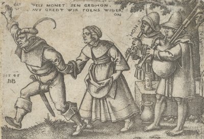 Årets slut, från Bondefesten eller de tolv månaderna, 1546. av Sebald Beham