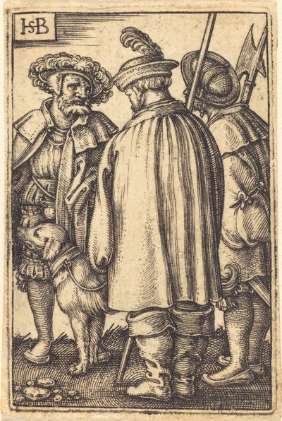 Tre soldater och en hund av Sebald Beham