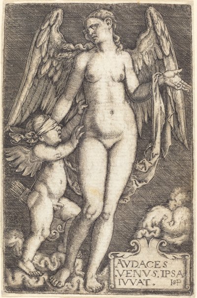 Venus och Amor av Sebald Beham