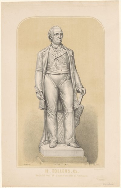 Staty av Hendrik Tollens H. Tollenz, Cz, avslöjad 24 september 1860 i Rotterdam (titel på objekt) av Sebastiaan Theodorus Voorn Boers