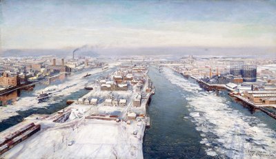 North View Queensboro Bridge (olja på duk) av Sebastian Cruset