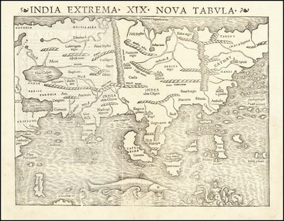 1542 års karta över Asien av Sebastian Münster av Sebastian Munster
