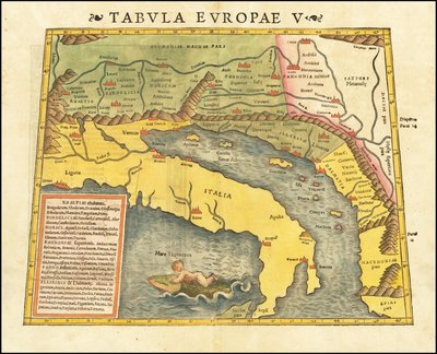1545 Ptolemaios 5:e Europakarta av Sebastian Munster av Sebastian Munster