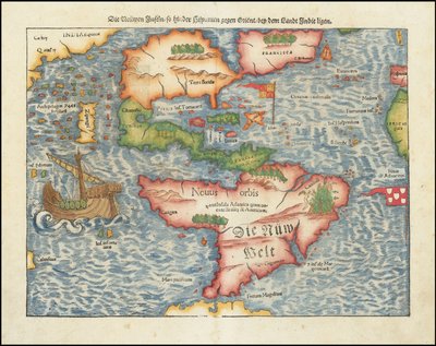 1561 års karta över Amerika av Sebastian Münster av Sebastian Munster